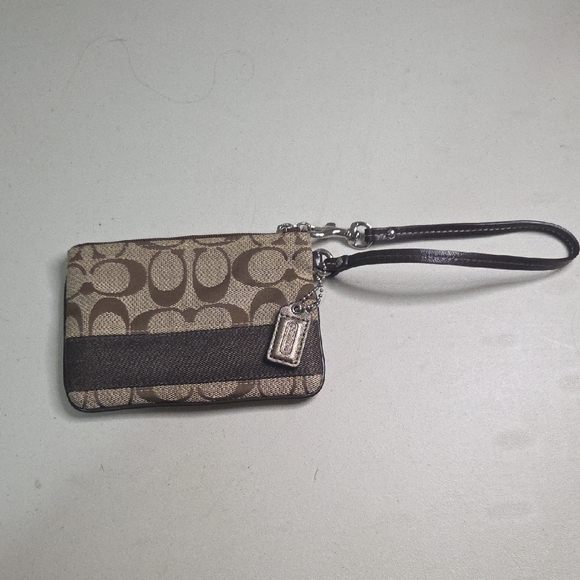 Coach Handbags - Coach Brown Wristlet with Signature Pattern